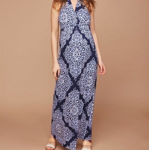 Motherhood Maternity Blue Maxi Dress EUC